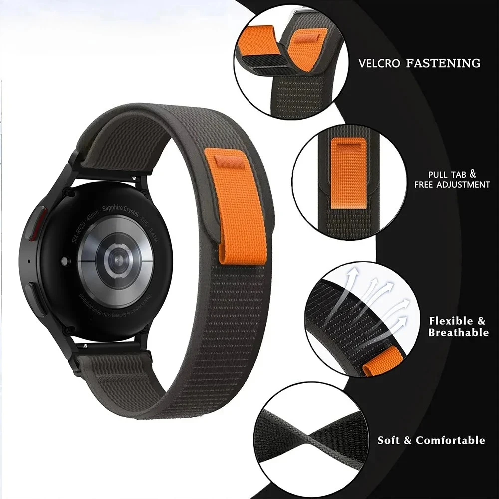 Correa Trail Loop de 20mm/22mm para Samsung Galaxy Watch 7/FE/6/5/Pro/4 pulsera deportiva clásica de 40mm-44mm Huawei Watch GT 5/2/3/4