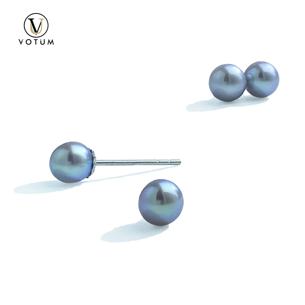 

Votum 4-5mm Baby Akoya Madama Blue Pearl Earstud for Women 18K Gold Earrings for Man Minimalist Birthstone Gift Fine Jewelry