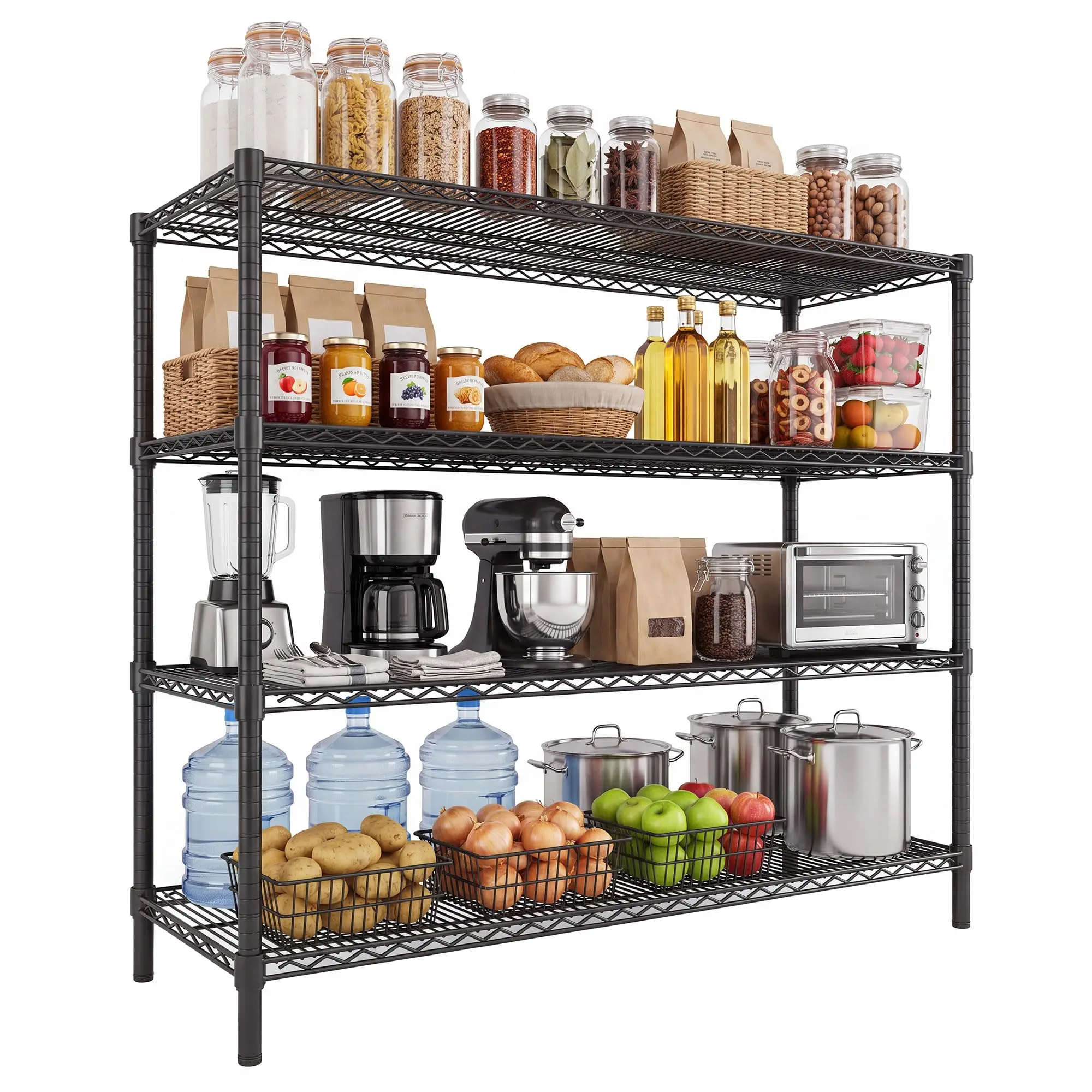 2600LBS 4-Tier Storage Shelves Heavy Duty, Adjustable Metal Shelving