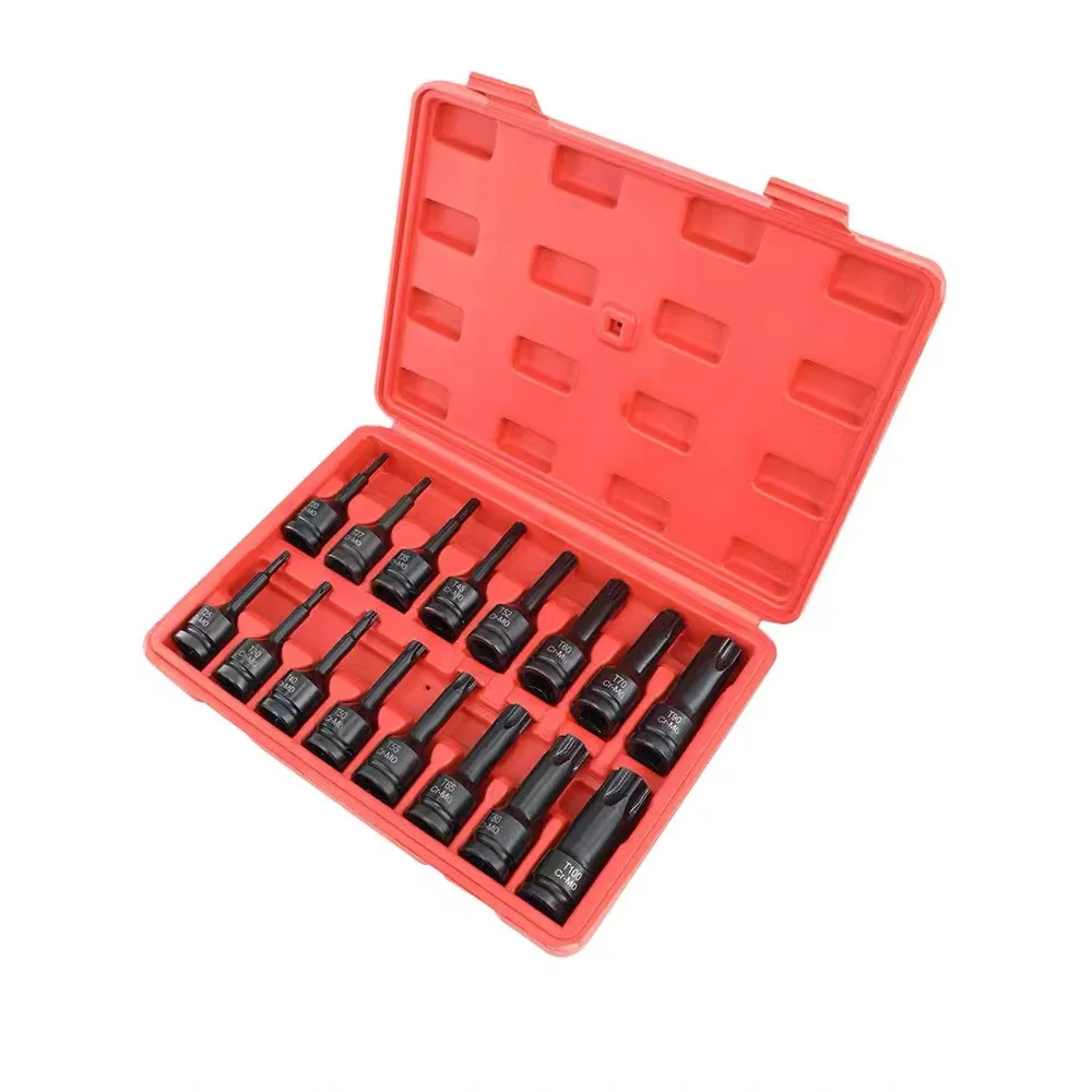 16 Pcs Impact Torx Bit Socket Set 1/2\