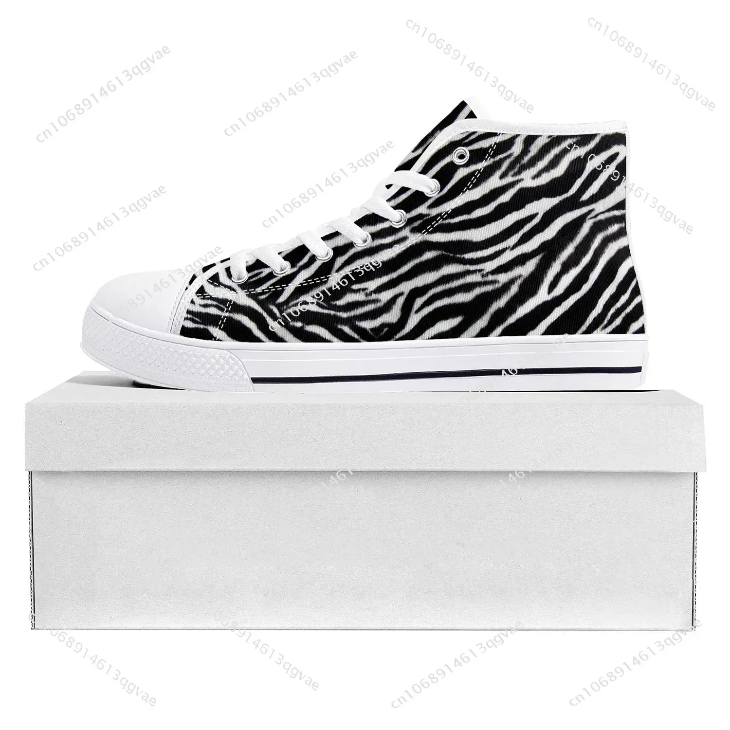 Zebra Print 3D Fashion High Top High Quality Sneakers Mens Womens Teenager Canvas Sneaker Tide Printed Causal Couple Custom Shoe