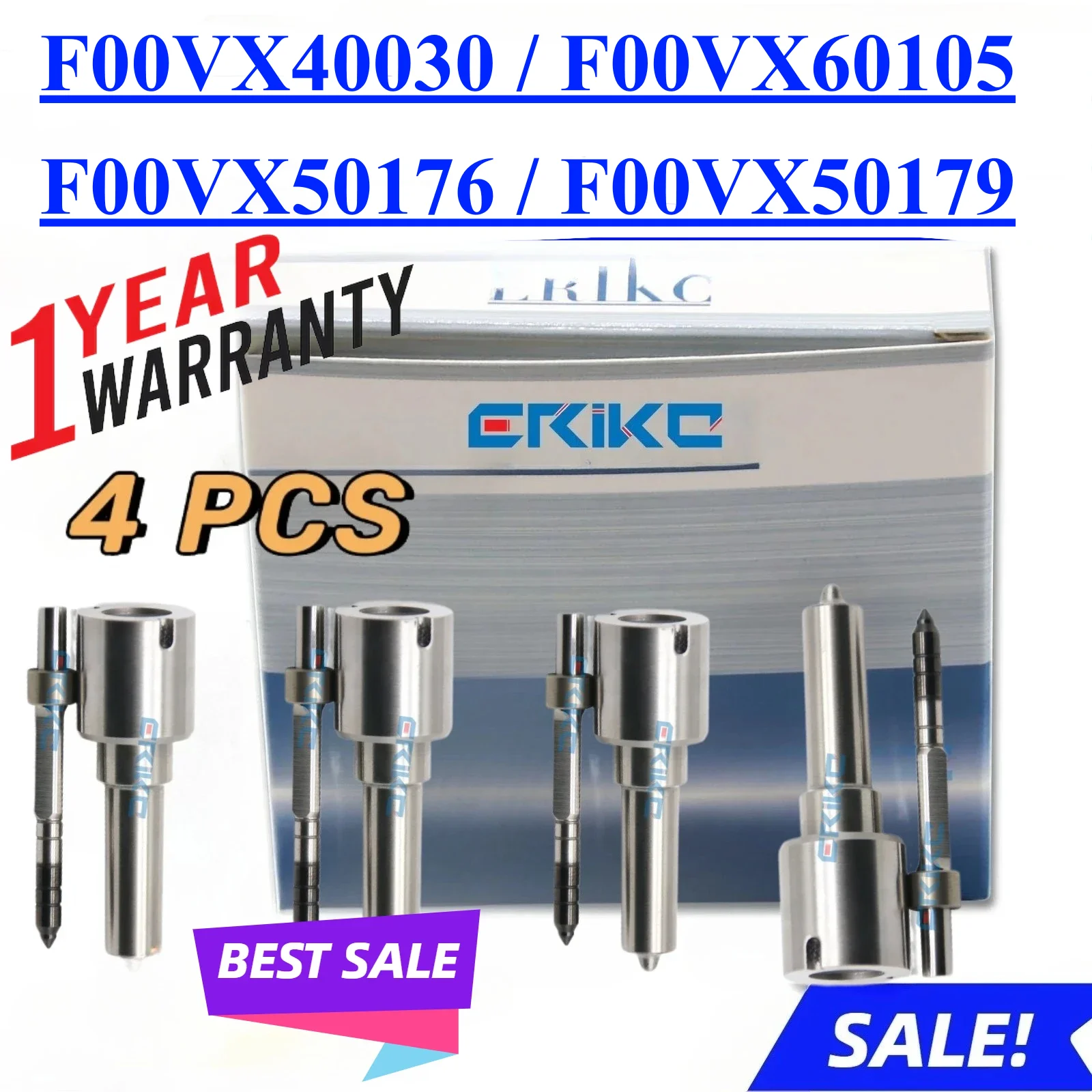 

4PC F00VX40030 F00VX60105 F00VX50176 F00VX50179 Piezo Diesel Injector Nozzle F00VX 60105 F00 VX50176 Engine Sprayer Tip