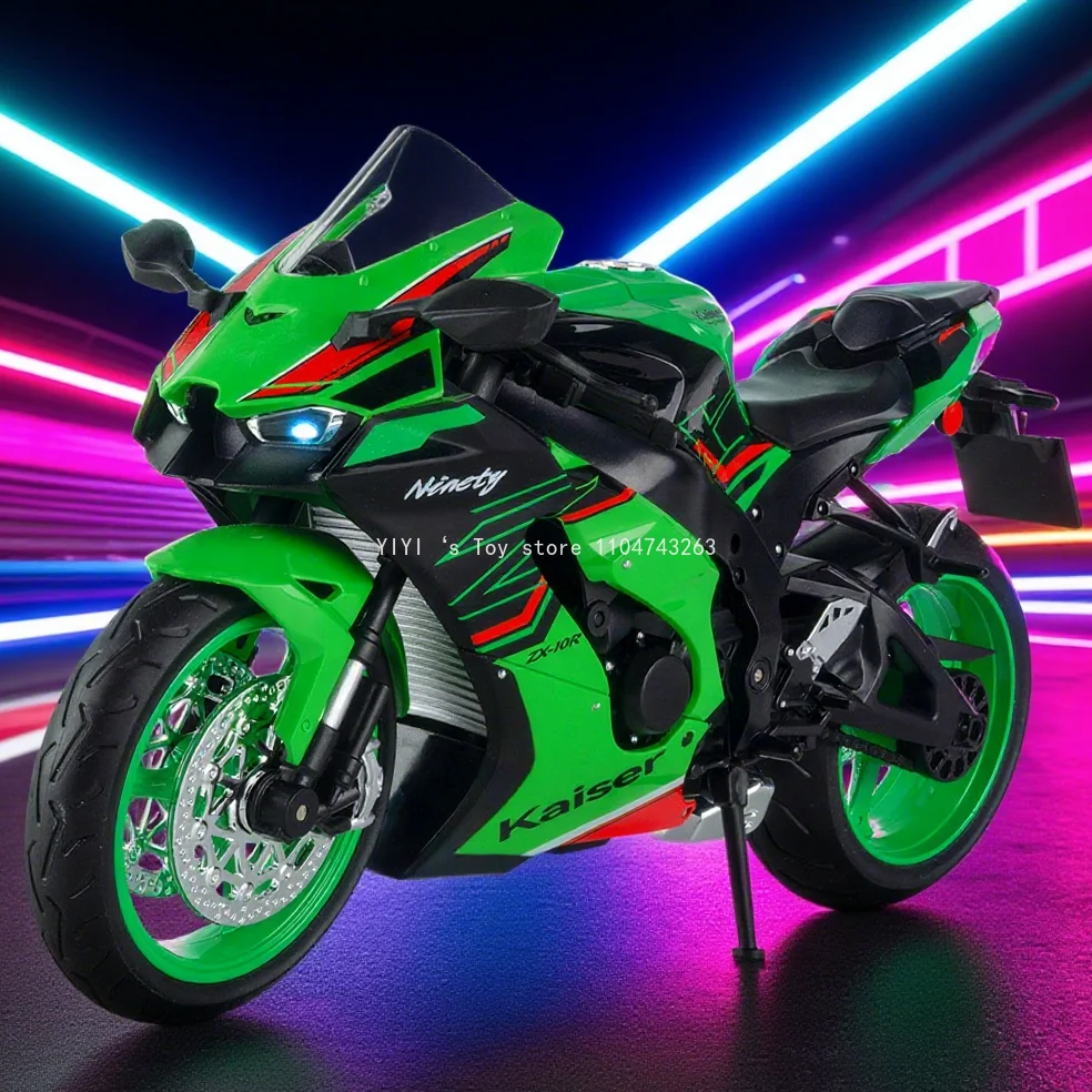 

1:9 Kawasaki ZX-10R Alloy Motorcycle Diecast Metal Scale Model Motorcycle Sound＆Light Kid ToyMotorcycle Vehicle 25A25