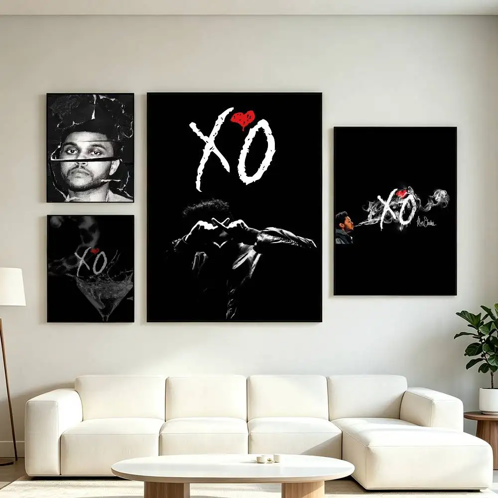 Hot Singer T-The Weeknd X-XO Poster Waterproof Wall Art Sticker For Bar Living Room Vintage Decor High Quality Print Gift