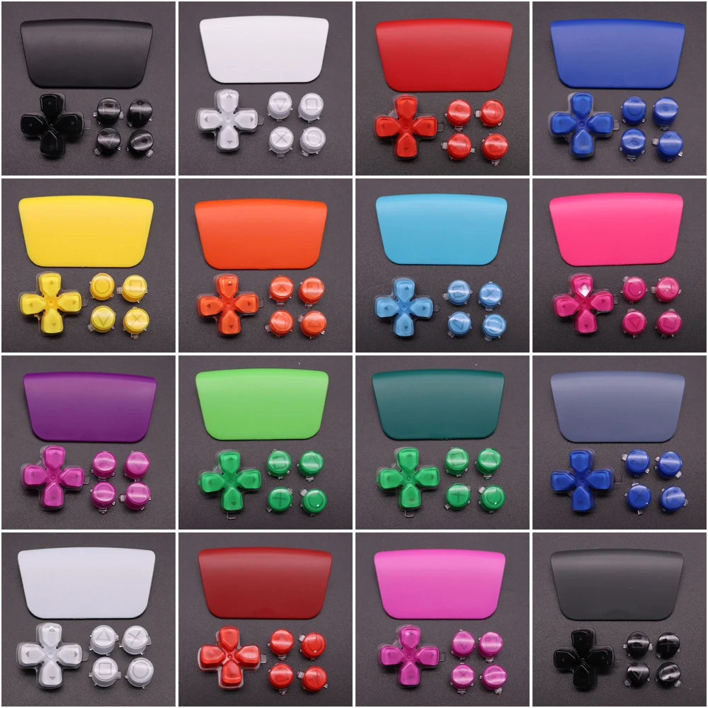 เปลี่ยนพลาสติกคริสตัลปุ่ม L1 R1 L2 R2 ABXY D Pad Driection Key ชุดทัชแพดพลาสติกสำหรับ PS5 Controller