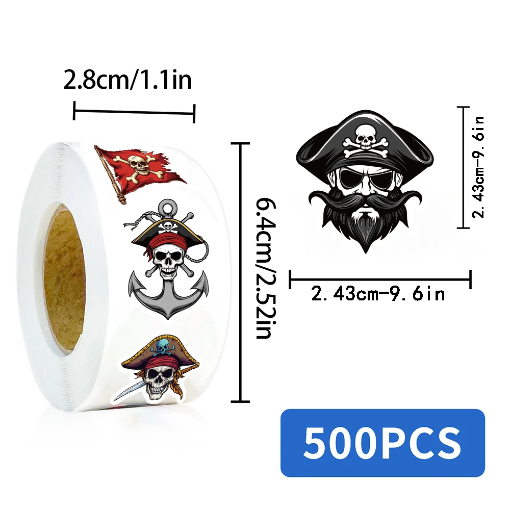 500 قطعة من ملصقات القراصنة الرجعية ملابس الشارع الشهير حقيبة الكمبيوتر المحمول القهوة الأمتعة دراجة نارية حقيبة القهوة المعيشة لفة ملصقات