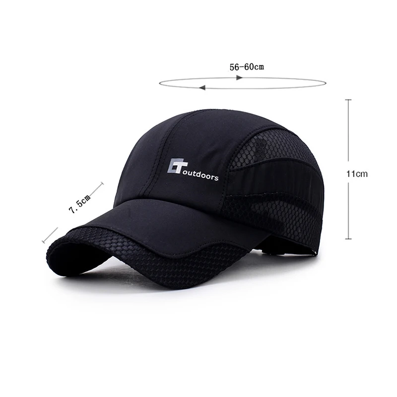 Quick Dry Baseball Cap Outdoor Sports Mesh Breathable Hat For Men Portable Hiking Fishing Sunbonnet Golf Adjustable Cap