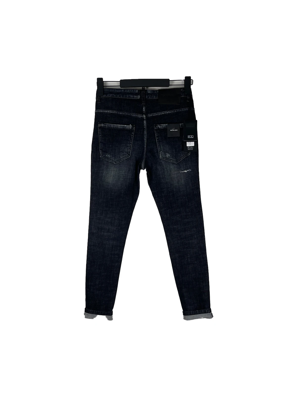 2024 Spring/Summer New Collection: Washed, Scratched, Patched, Painted D2 Jeans, Men's Letter Printed, Slim Fit, Micro Elastic