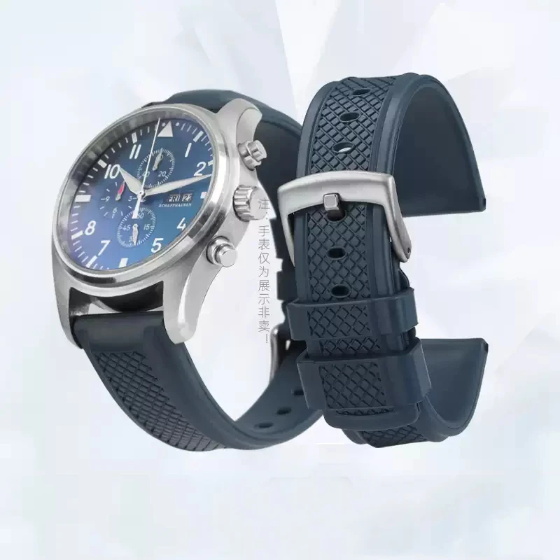 

23mm 24mm FluoroRubber Silicone Watch Band Waterproof Replace For Cartier Strap CALIBRE W7100055/WGCA0010 WSCA0006 Bracelet