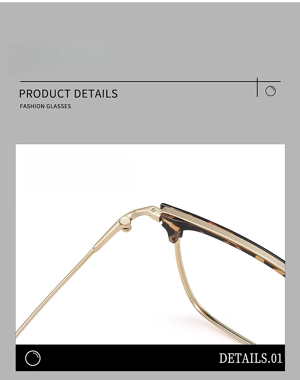 JAEVAR Neuer 155 mm Titan-Augenrahmen, ultraleichter Halbrahmen, Herren-Augenrahmen, Business-Optik, verschreibungspflichtiger Rahmen 26030 – Detail 8