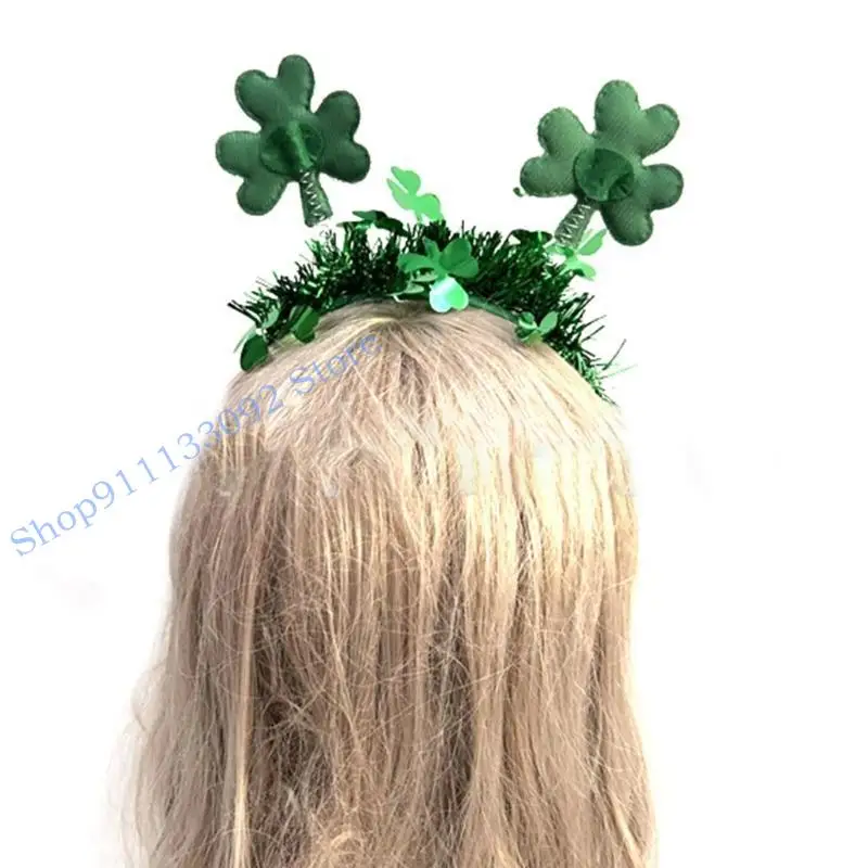 

H9ED Leprechaun Hair Hoop Tinsel Costumes Patrick's Day Wear Part