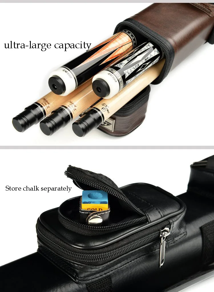 

Factory Customize PU Leather Durable Billiard Cue Case 1/2 Style Pool Cue Case Billiards & Snooker Accessory