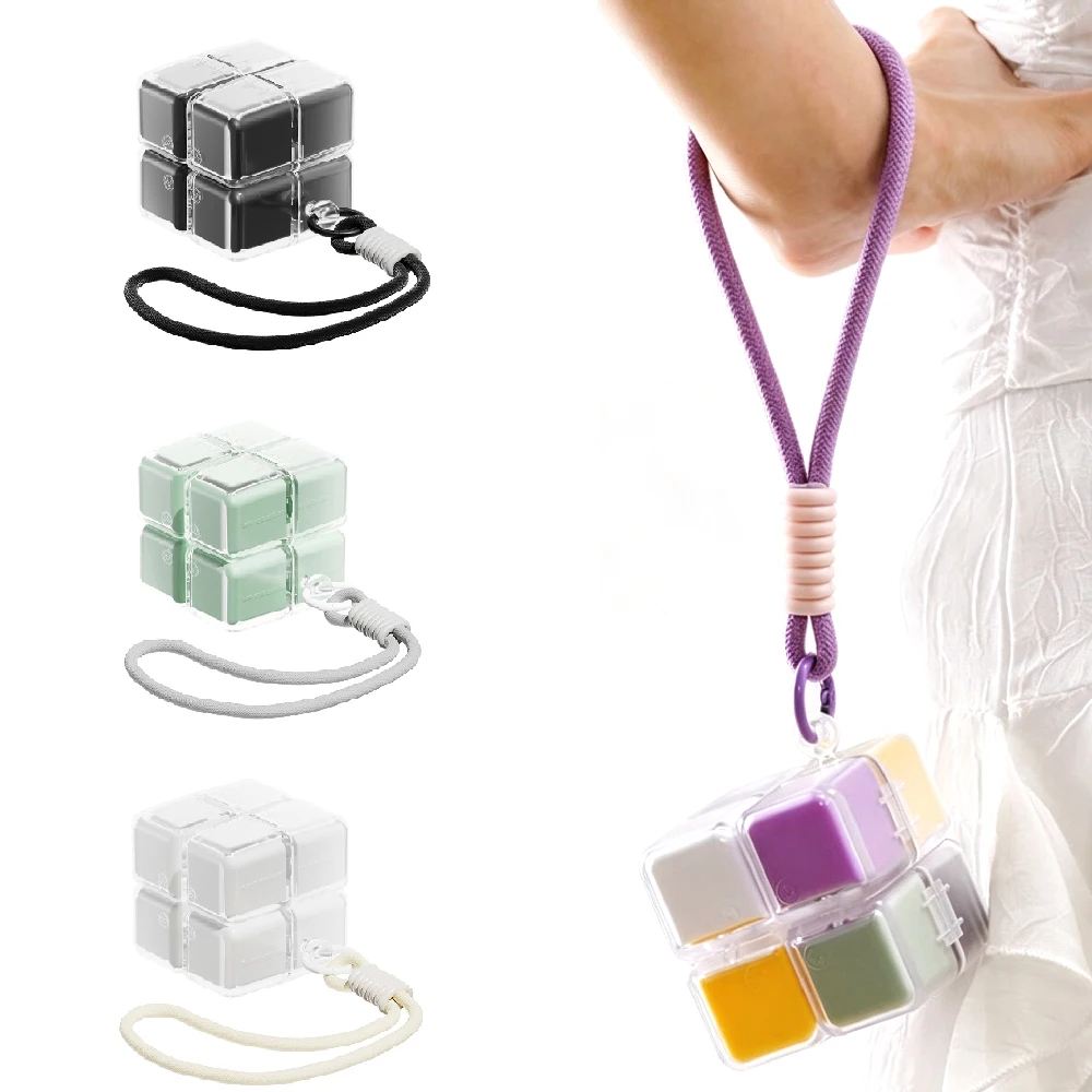 1PCS Foldable Magic Cube Pill Organizer - Weekly Travel Case with Large Capacity for Fish Oil, Vitamins, Meds & Supplements