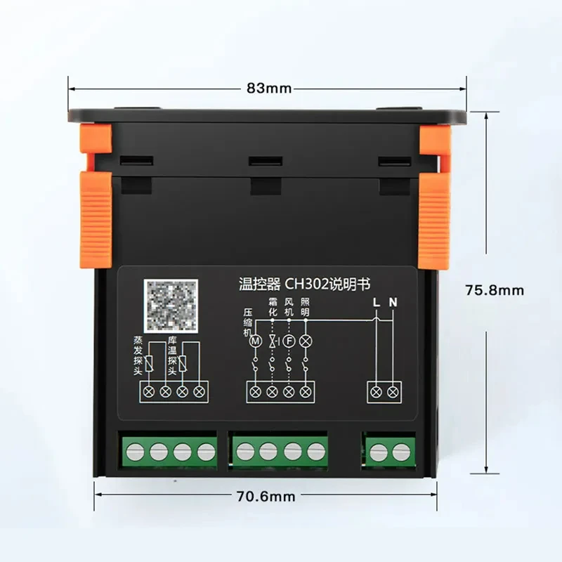 KWS-CH302 cyfrowy regulator temperatury termoregulatora lodówka Alarm rozmrażania ogrzewanie sterowanie z podwójnym czujnik temperatury