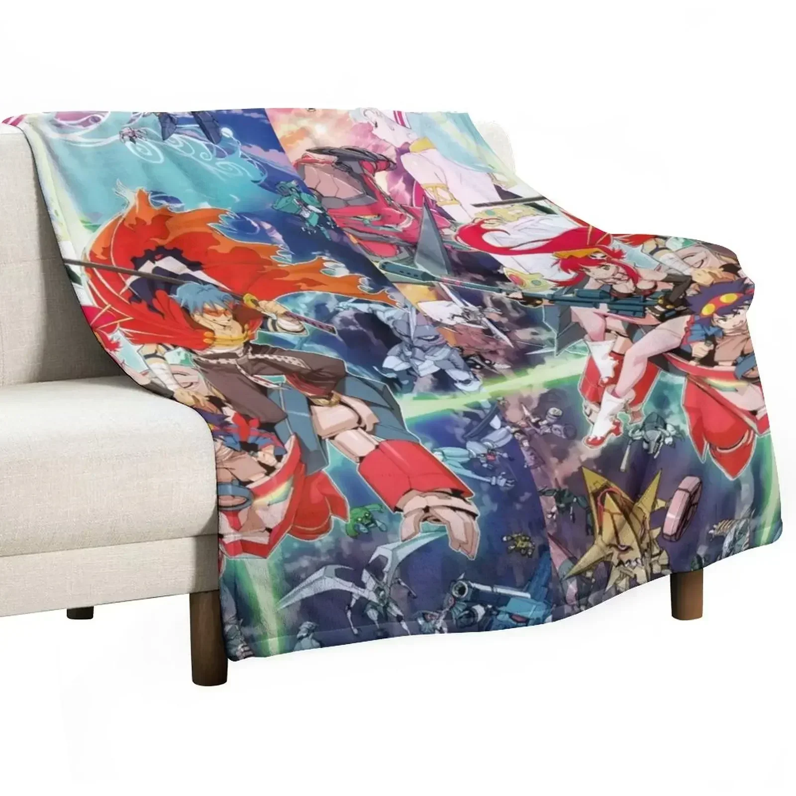 

Gurren Lagann - Original Artwork Throw Blanket Soft Beds Extra Large Throw Sofa Throw Baby Blankets