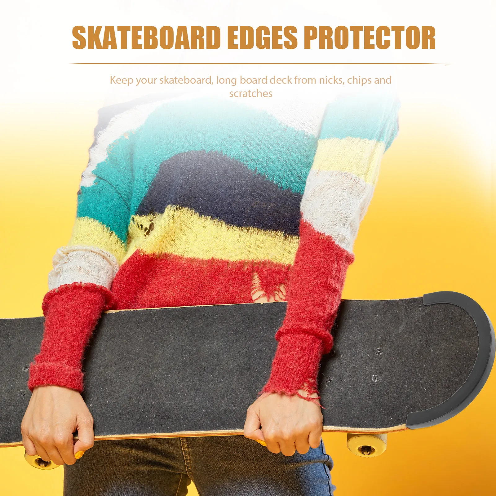 

5 пар защитных U-образных противоударных полос для деки скейтборда, износостойкие, для лонгборда