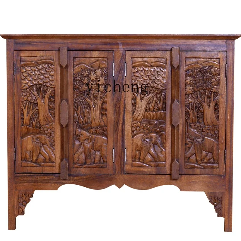 

ZK living room solid wood shoe cabinet simple modern entrance partition foyer cabinet door storage balcony cabinet