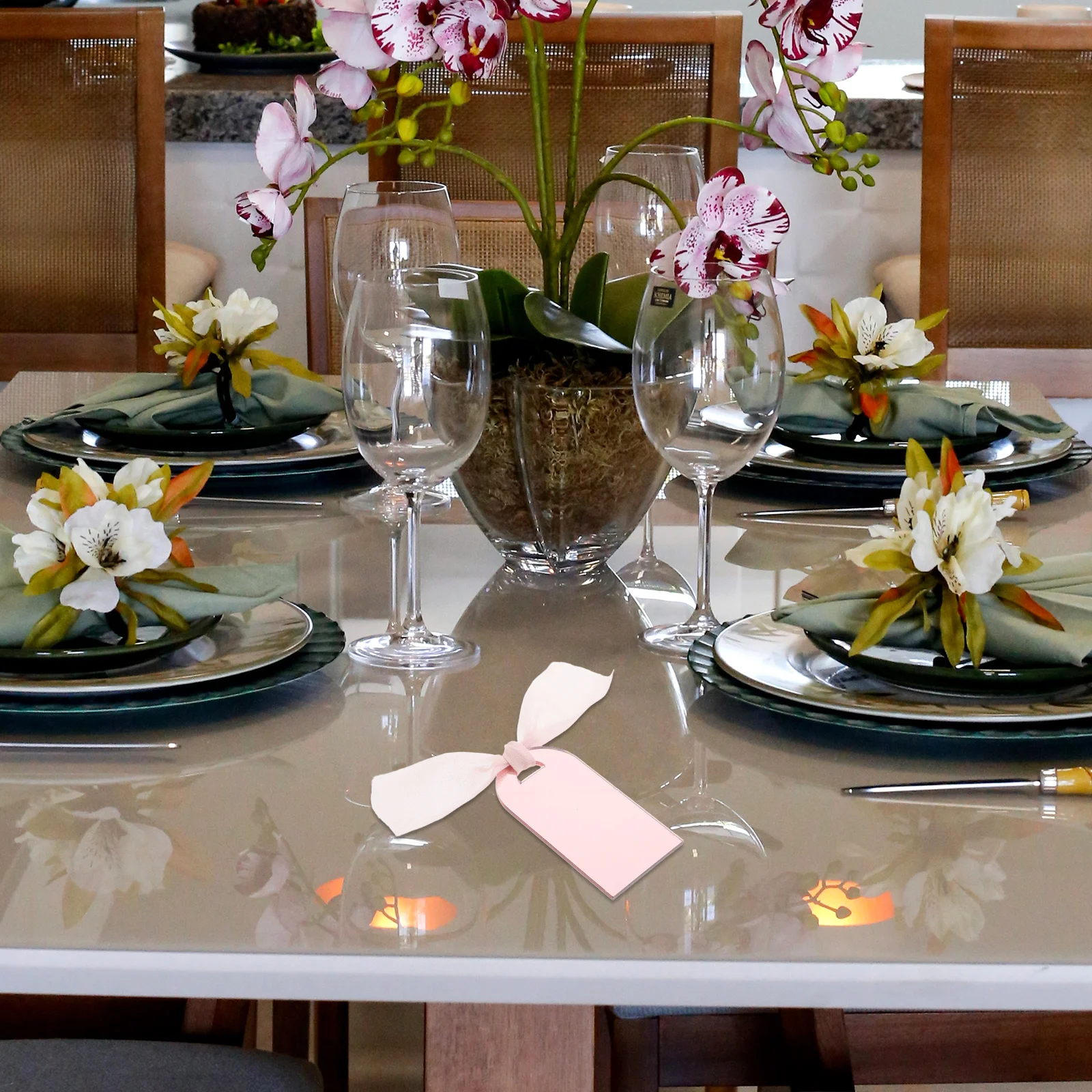 

20Sets Acrylic Reserved Seating Tags Blank Arched Ribbon Place Cards Wedding Table Signs Party Wedding Table Signs