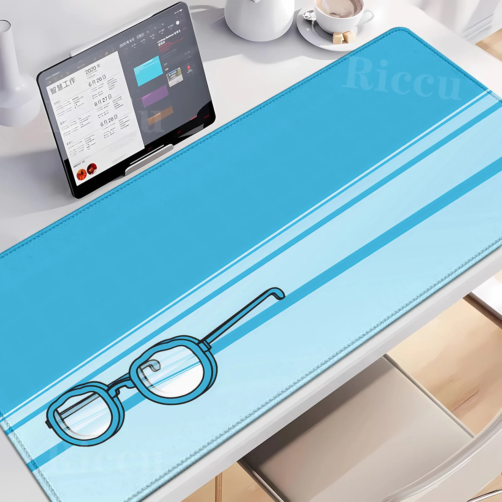 HD Glasses simple art MousePad Large Gaming Accessories Mouse Mat Keyboard Mat DeskPad Computer Mousepad PC peripherals E-Sports