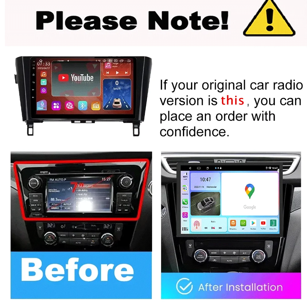 13 inch Android 15 for Nissan Qashqai J11 X-Trail Xtrail T32 Rogue