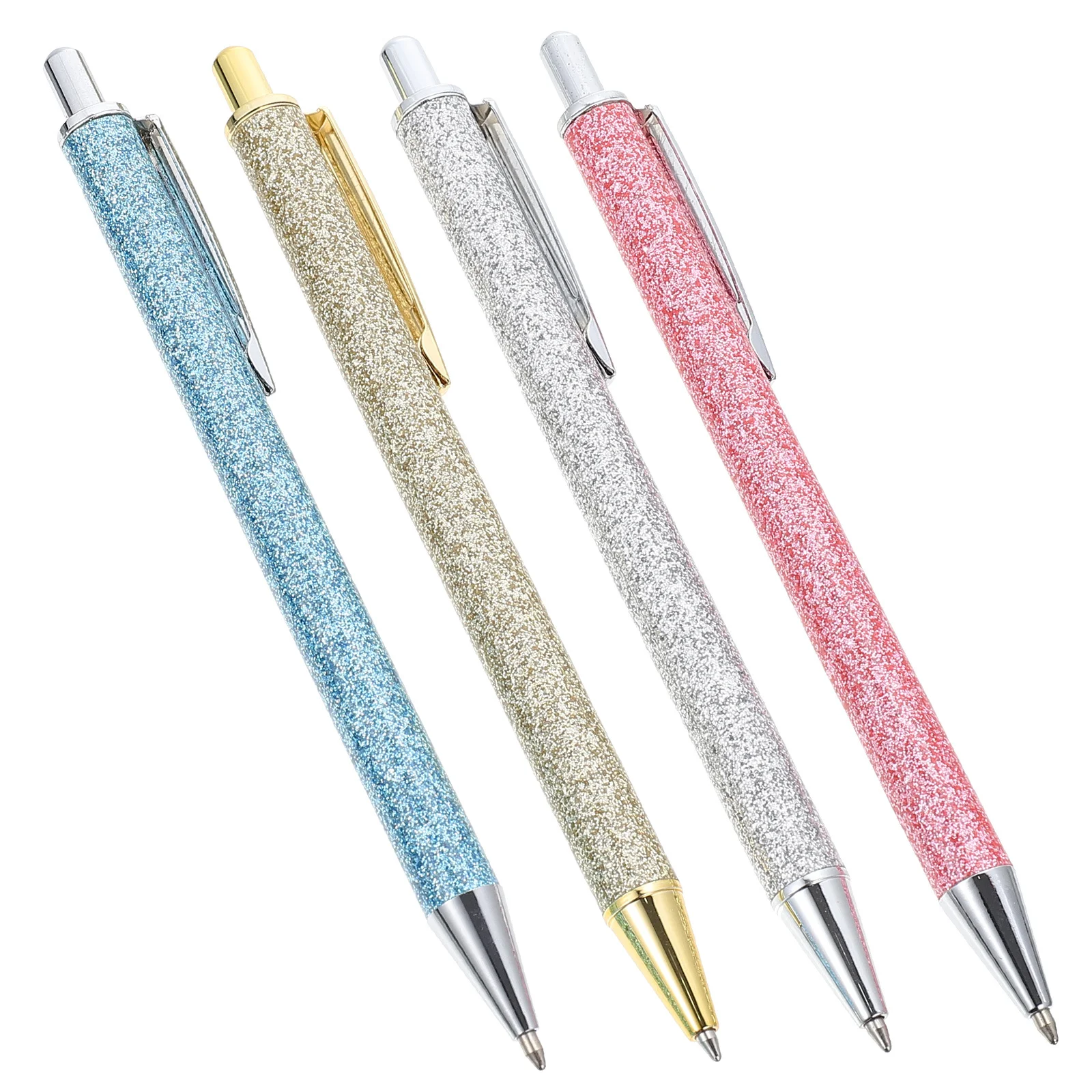 4 قطعة الصحافة الإعلان نوع أقلام حبر جاف قلم كتابة معدني متعدد الاستخدام السلس الكتابة القرطاسية هدية الأعمال الترويجية