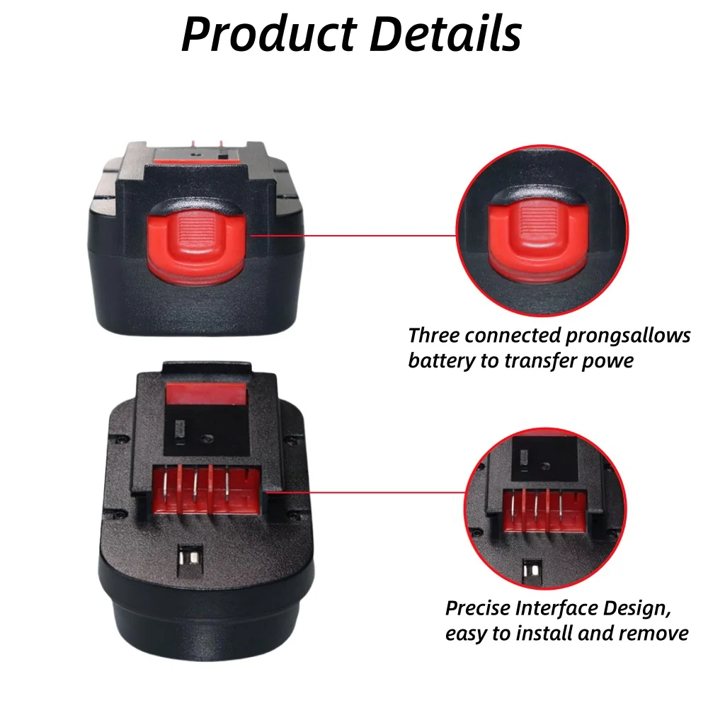 

k for Black & Decker 14.4V HPB14 4000/6000mAh Ni-CD Replacement Batteries for Firestorm FSB14 FS140BX 499936-34