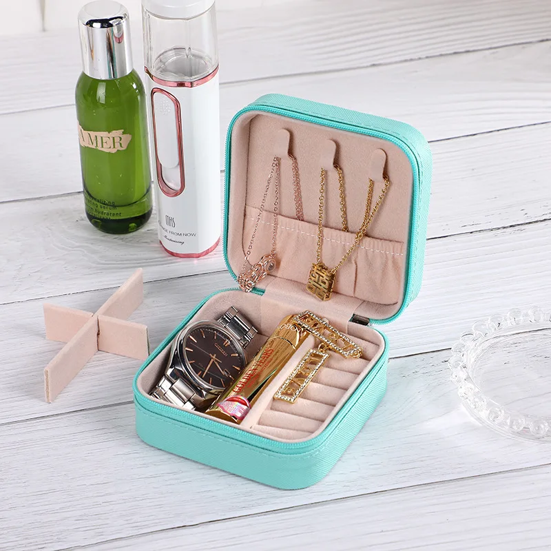 Jewelry storage box Earrings necklace packaging jewelry storage box Household ring portable storage jewelry box