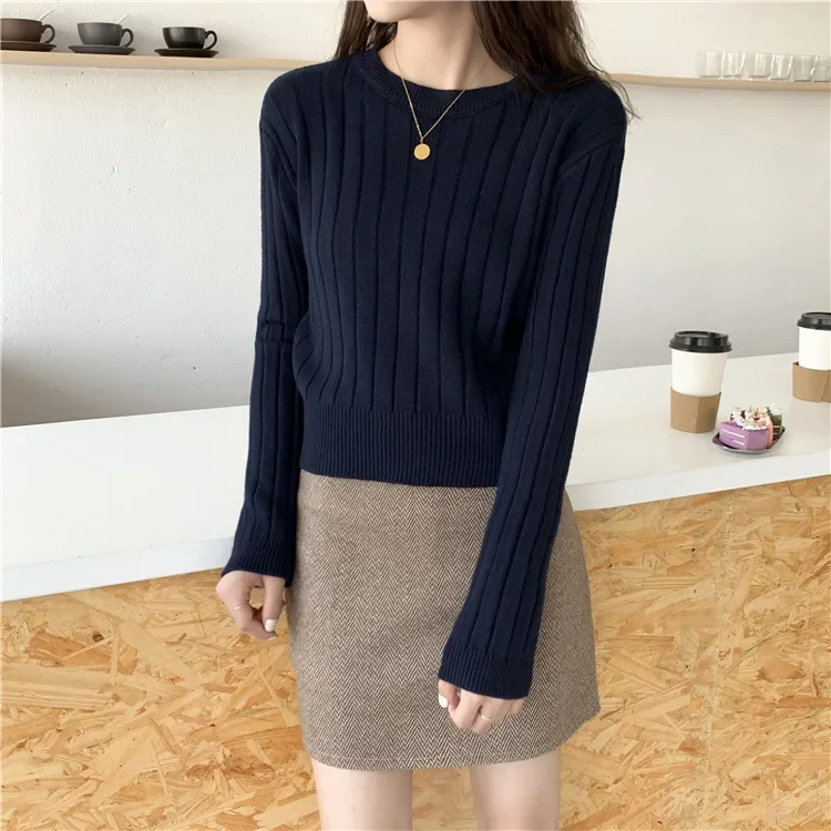 Women Loose Knitted Sweaters Long Sleeve Solid Casual Pullovers Sweater Girl Women Streetwear Winter Spring Autumn Top