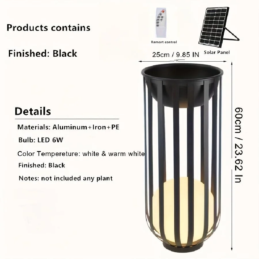 1PC vloerlamp op zonne-energie, tuinlamp op zonne-energie, IP65 waterdichte buitenverlichting