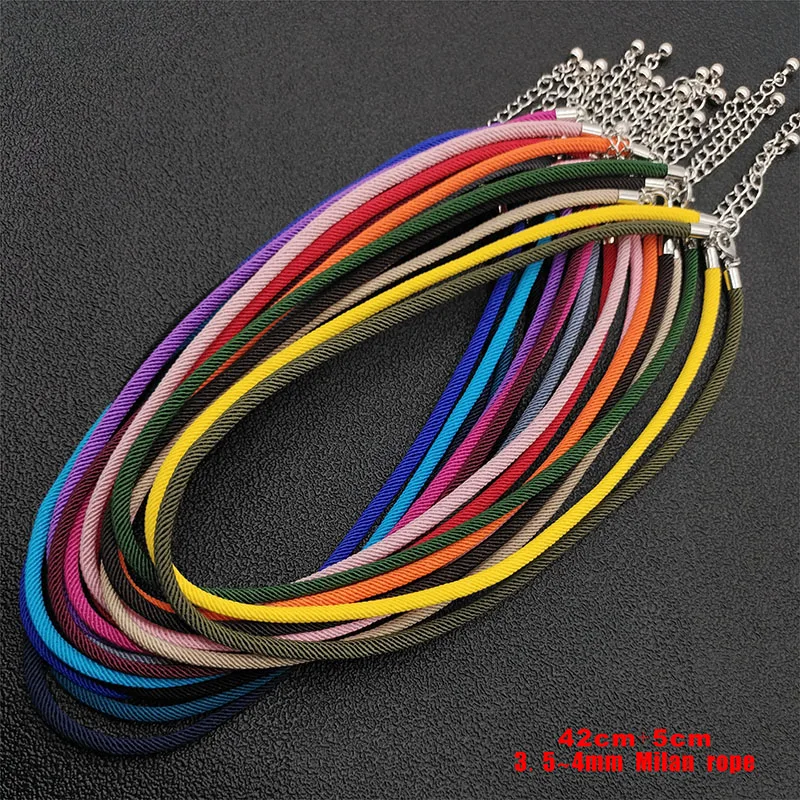 3pcs High Quality Milan Rope Choker/Necklace Accessories DIY Women Men Handmade Braid Rope Necklace Pendant Chain Clasp Findings