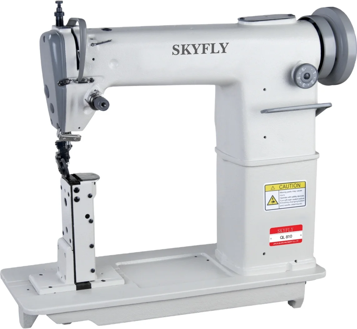 810 Industrial Sewing Machine Single Needle Post-Bed Roller Foot Manual Feed Mechanism Lock Stitch for Home Use New Motor