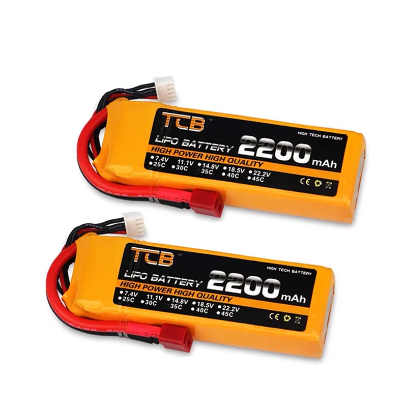 2 sztuki TCB 2S 3S 5S 4S 6S bateria Lipo 7.4V 11.1V 14.8V 22.2V 1500 2200mah 5000mah 6000mah 50C 60C RC dron FPV części samochodowe do samolotów