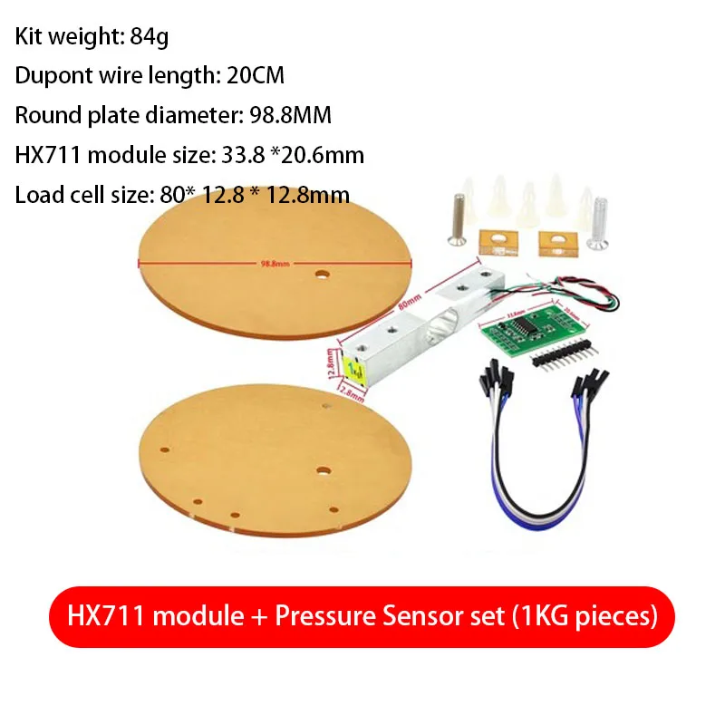 Digitaler Wägezellen-Gewichtssensor HX711 AD-Konverter Breakout-Modul 1 kg-20 kg tragbare elektronische Küchenwaage für Arduino-Waage – Detail 2