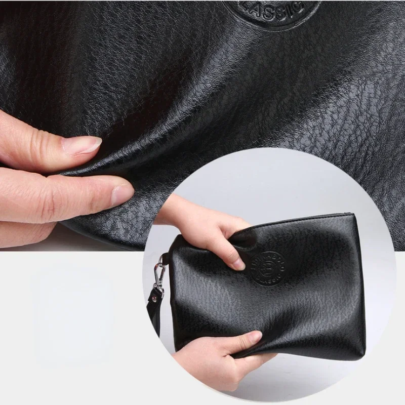 New Business Style Men\'s Clutch Large Wallet Soft PU Leather Male Wristlet Pack Bag Elegant Leisure Stylish Hand Bags Man Pouch