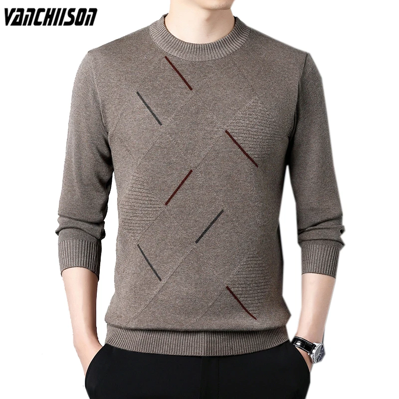 

Men Knit Jumpers Tops Sweater Pullover Thick for Autumn Winter Mock Neck Argyle Retro Vintage Dad Father Fashion Casual 00361