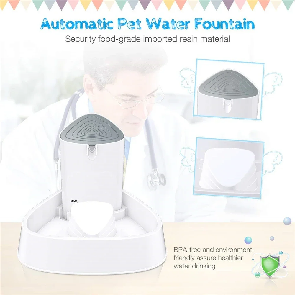 ELSPET Cat Fountain 1.5L/3L Drinking Automatic Pet Water Bowl LED Lighting Dispenser Dog Cat Health Caring  Water Feeder