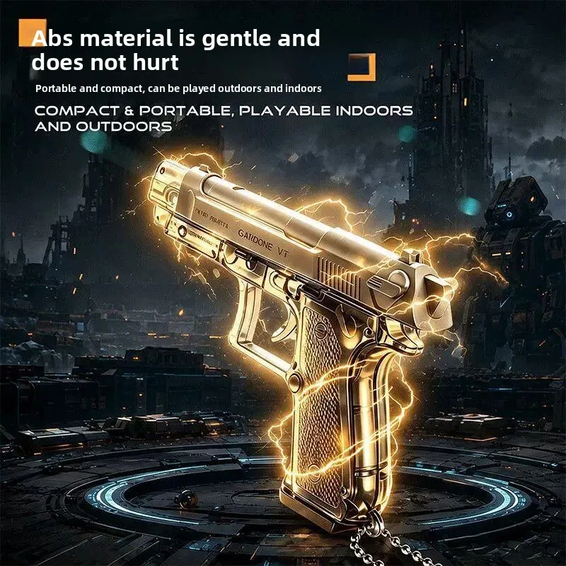 Outdoor Tools Electric Shock Prank Pistol Functional Bullet Launcher Shoot Gun Model Stress Relief Gadget Backpack Accessory