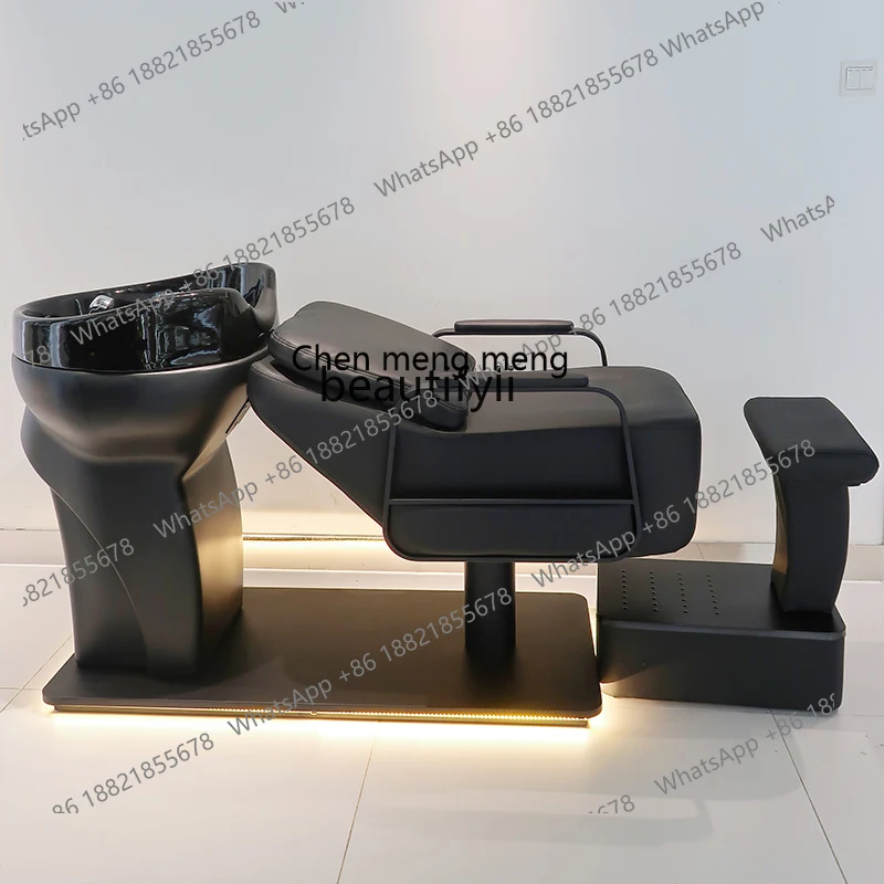 S7486 ss صالون الشعر الكذب نصف كرسي شامبو سرير فلاشينغ تدليك الأريكة حوض شامبو السيراميك