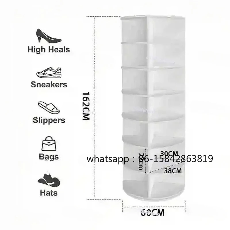 Popular Rotating Shoe Rack Shoe Cabinet Multi-layer Floor Simple Bag Display Rack 360 Degrees
