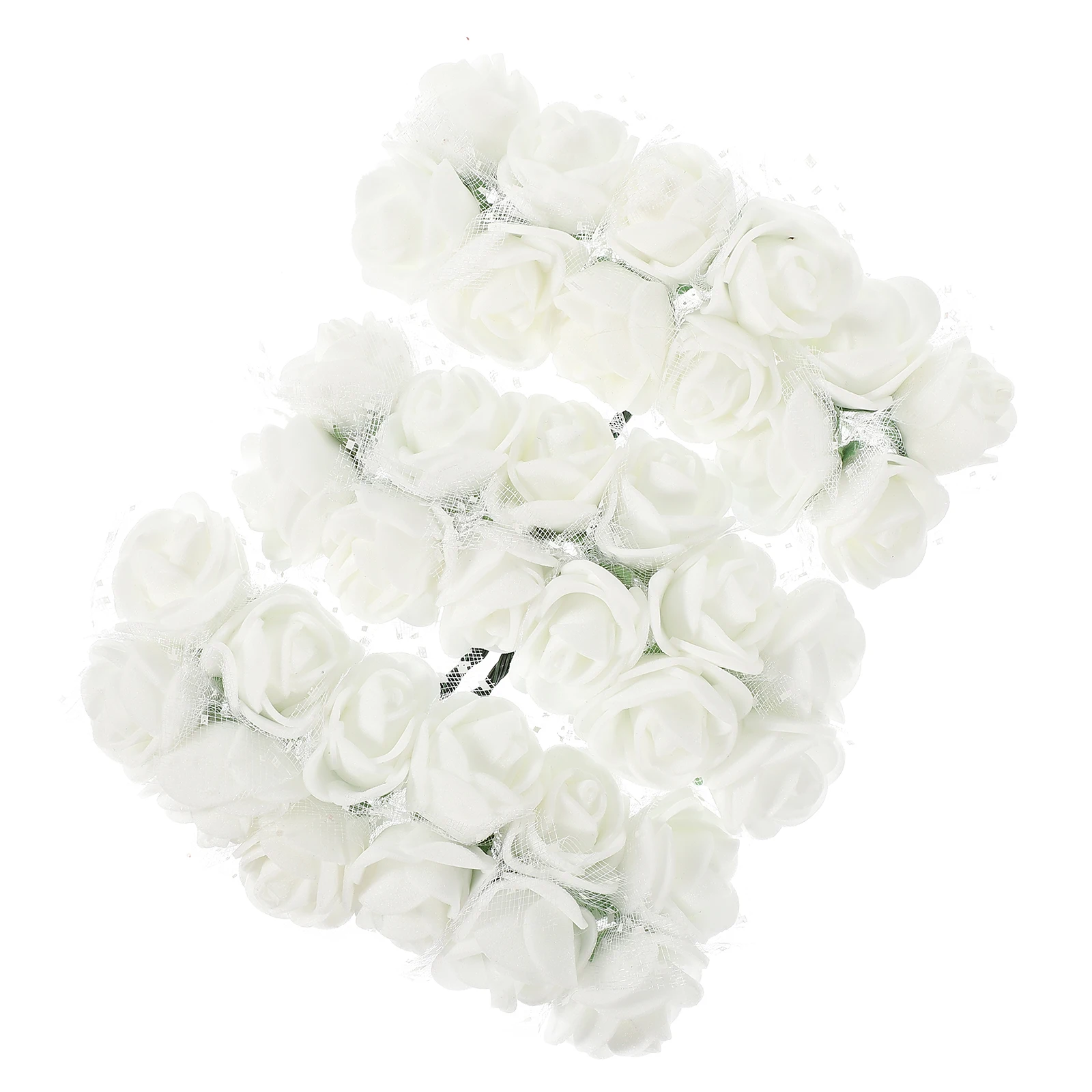 

144 Pcs Mini Rose Head Artificial Wedding Decoration Mixed Color Foam Flowers For DIY Crafts And Hair Accessories