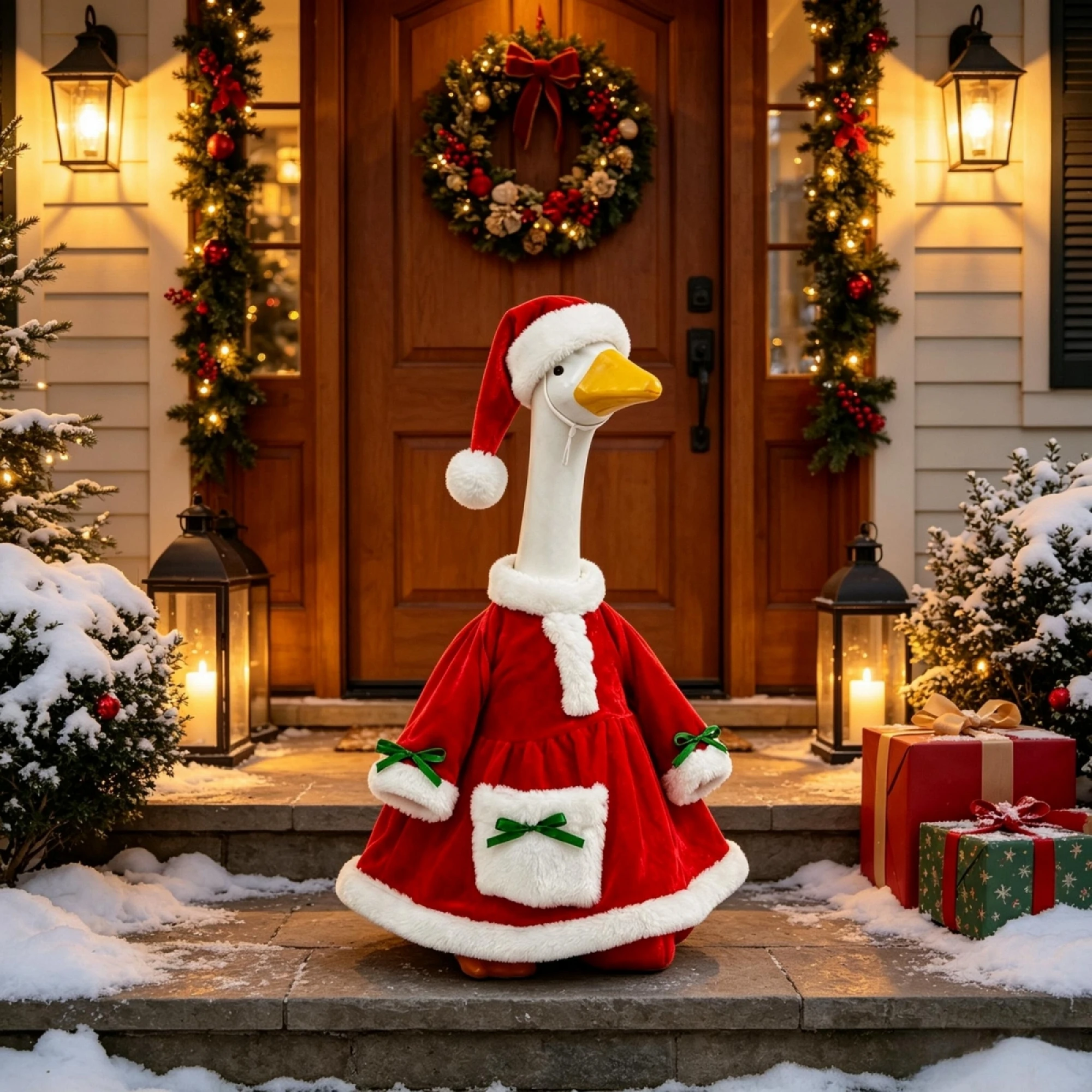 23 in Porch Goose Outfit Red Santa Costume Hat Crossbody Bag