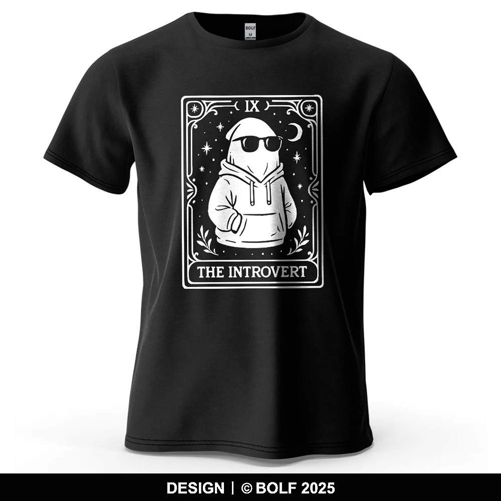 Introvertierte Karte, einzigartig bedrucktes Herren-T-Shirt, 100 % Baumwolle, übergroße Chill-Grafik-T-Shirts für Damen, Tops, T-Shirts, Streetwear