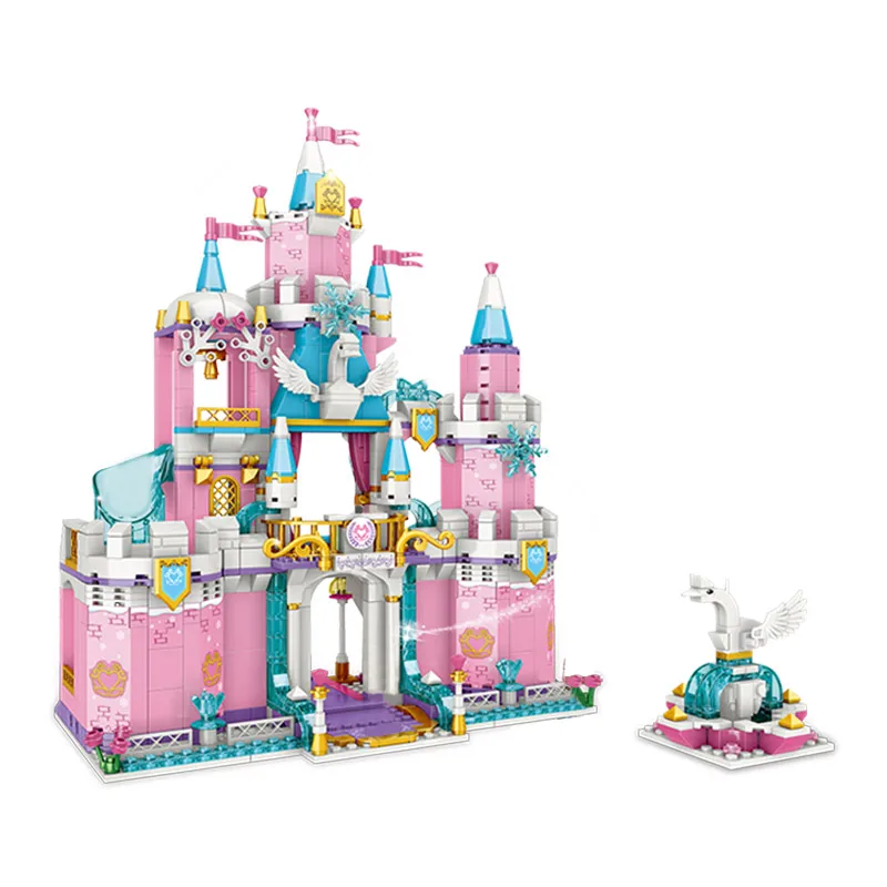 

MOC Creative Medieval City Friends Street View Swan Castle Model Building Blocks Bricks DIY Toys For Girls Christmas Gifts