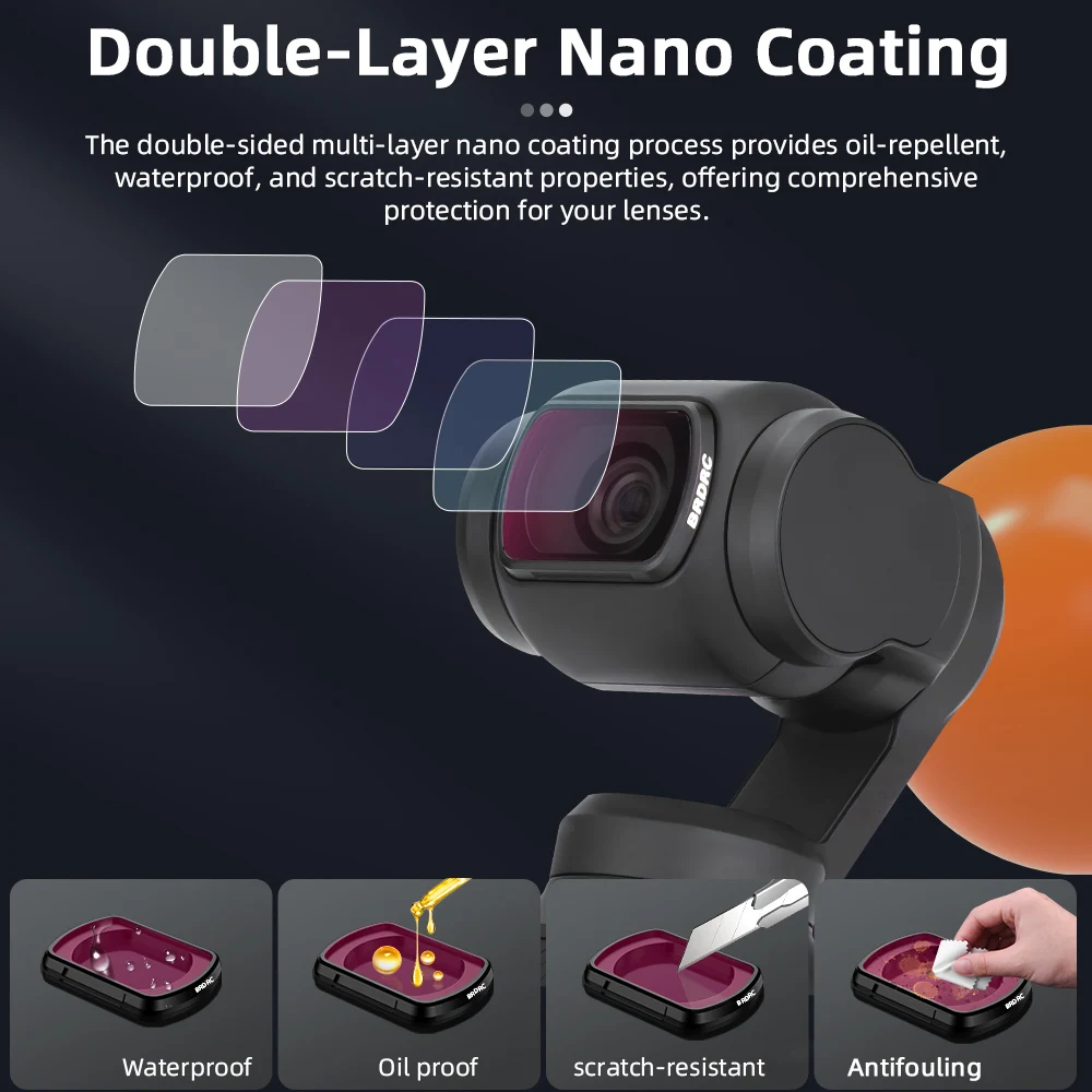 فلتر رذاذ أسود 1/4 لجيب DJI Osmo 3، ألوان جلدية ناعمة، فلتر عدسة بتصميم مغناطيسي، ملحقات كاميرا Gimbal المحمولة