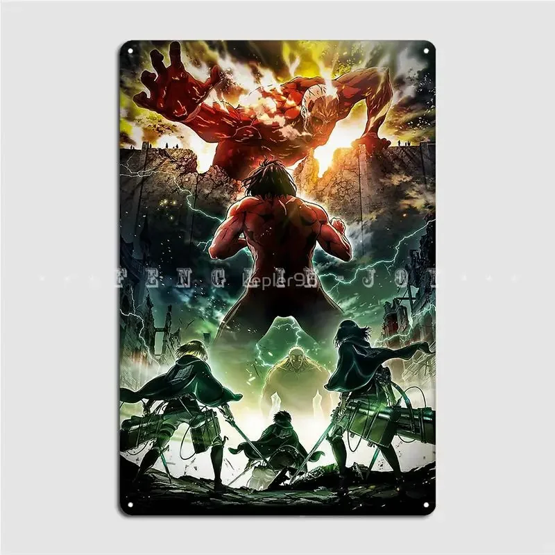 Shingeki No Kyojin 2 Metal Sign Club Home Club Bar Retro Plaques Tin Sign Posters