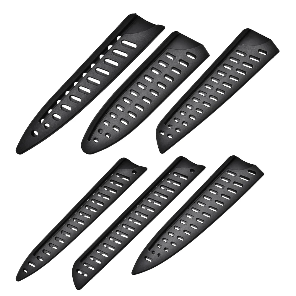 

6 Pcs Kitchen Knife Set Chef Protector Simple Sleeves Ceramics Black Accessories Gadget