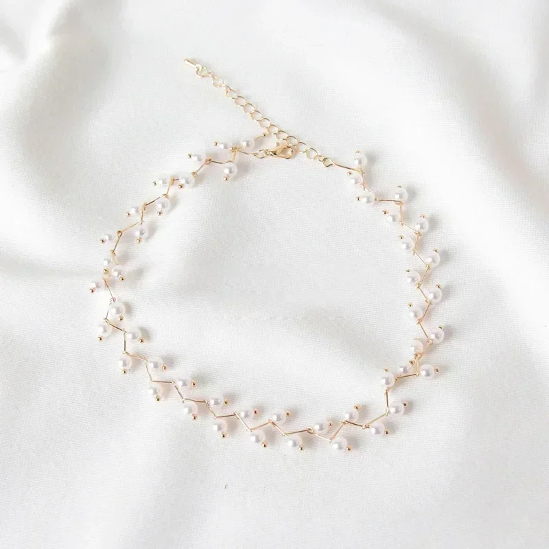 Luxury Imitation Pearl Beads Choker Women Girl Necklaces Fashion Elegance Wedding Bridal Necklace Y2k Jewelry