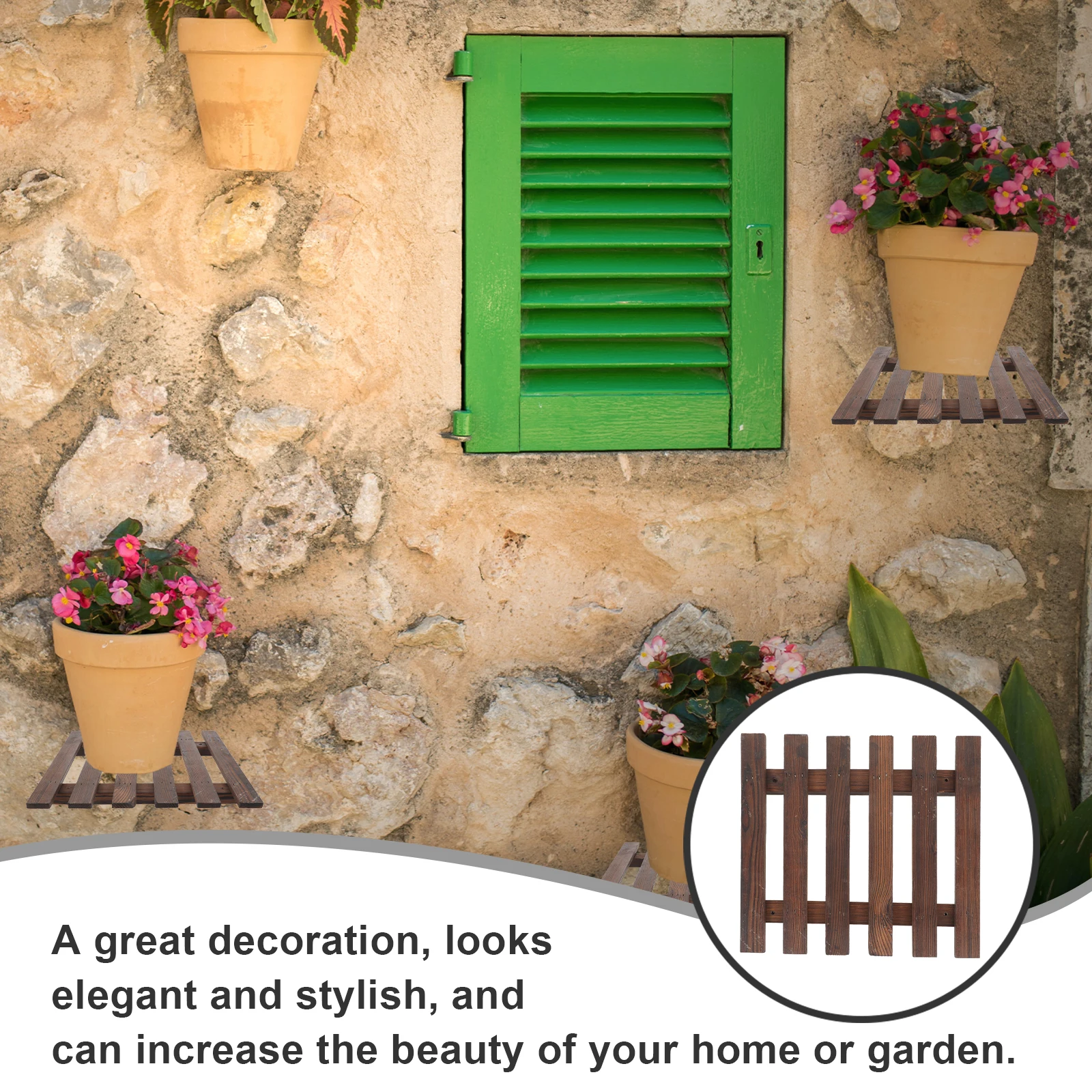 

1 Set Wooden Wall Planter Ladder Flowerpot Rack For Garden Balcony Patio Indoor Outdoor Decoration Wood Planter Stand Ladder