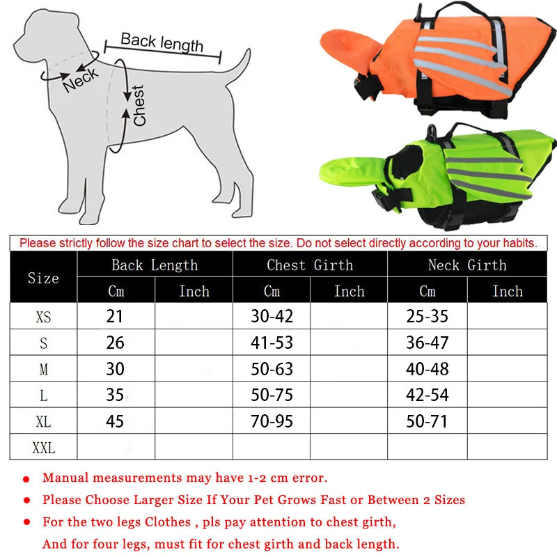 Dog Life Jacket Reflective Adjustable Summer Large Dogs Swimwear Safety Vest Surfing Sailboat Enhanced Buoyancy Pet Life Jacket view 6