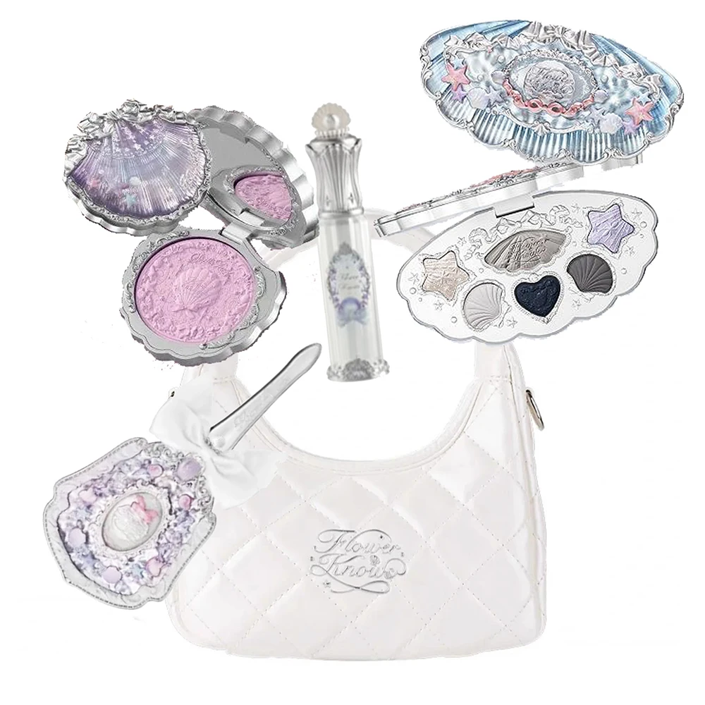 

Flowerknows Shells Pears Collection Набор для макияжа Палитра теней для век Румяна Блеск для губ Макияж Сумка Матовое сияние Shimmer Набор теней для век